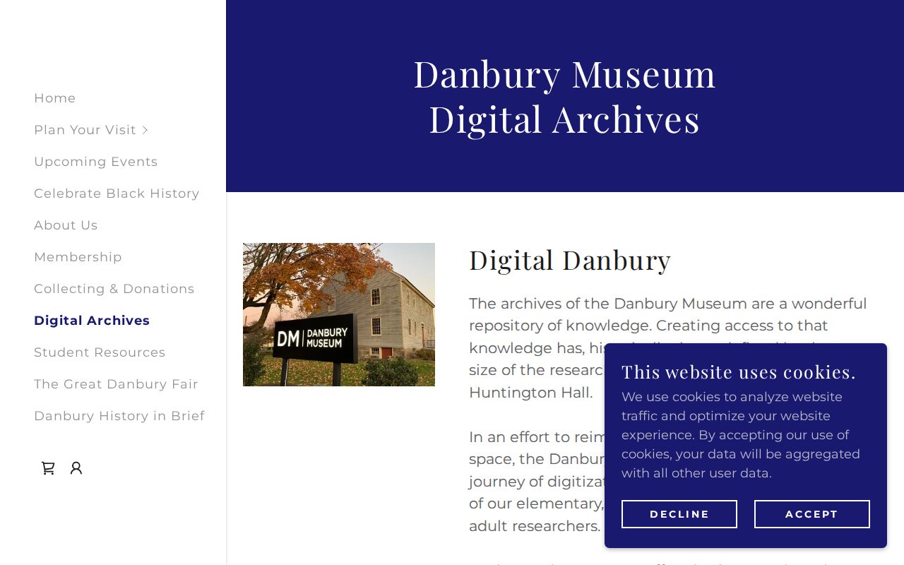Danbury city directory view of the Museum digital archives