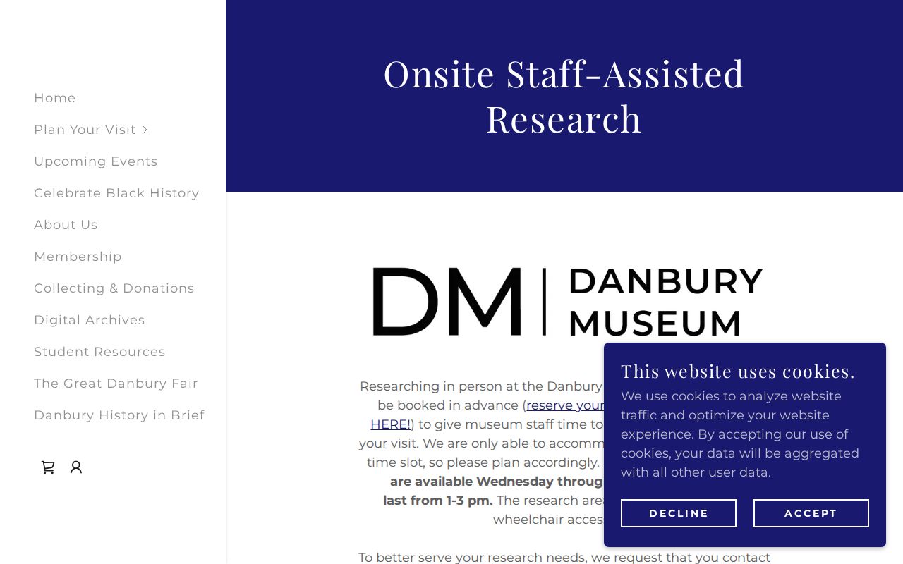 Danbury city directory view of Museum research holdings