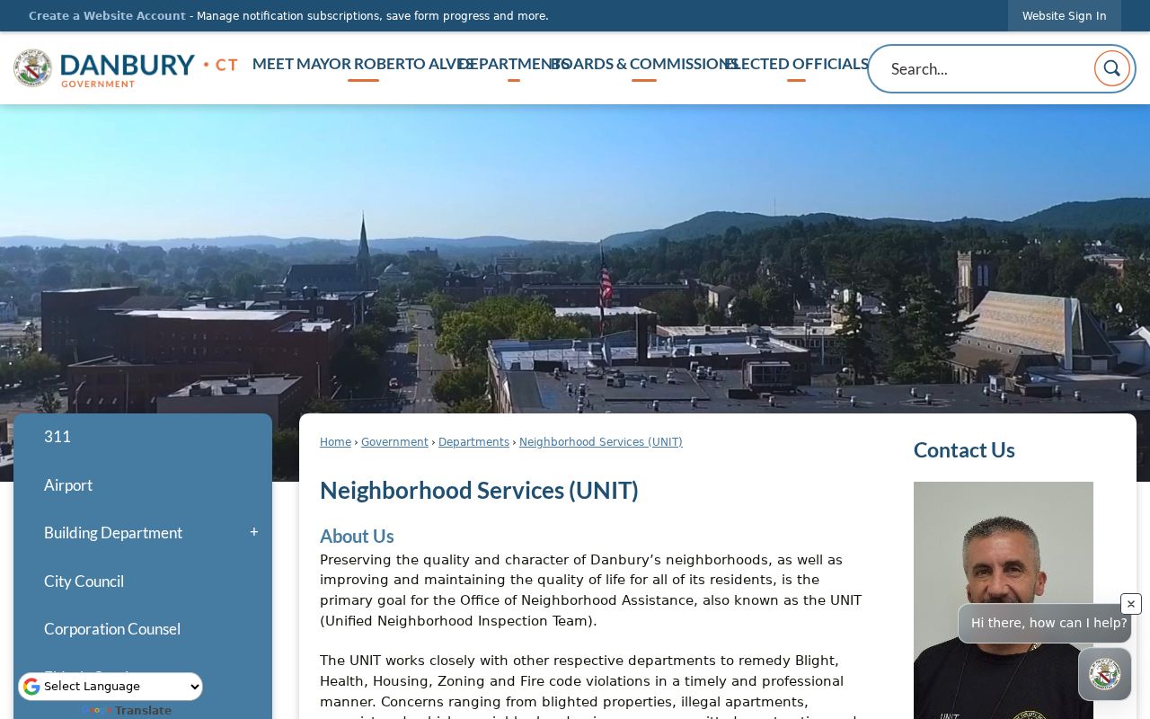 Danbury neighbors view of Neighborhood Services UNIT
