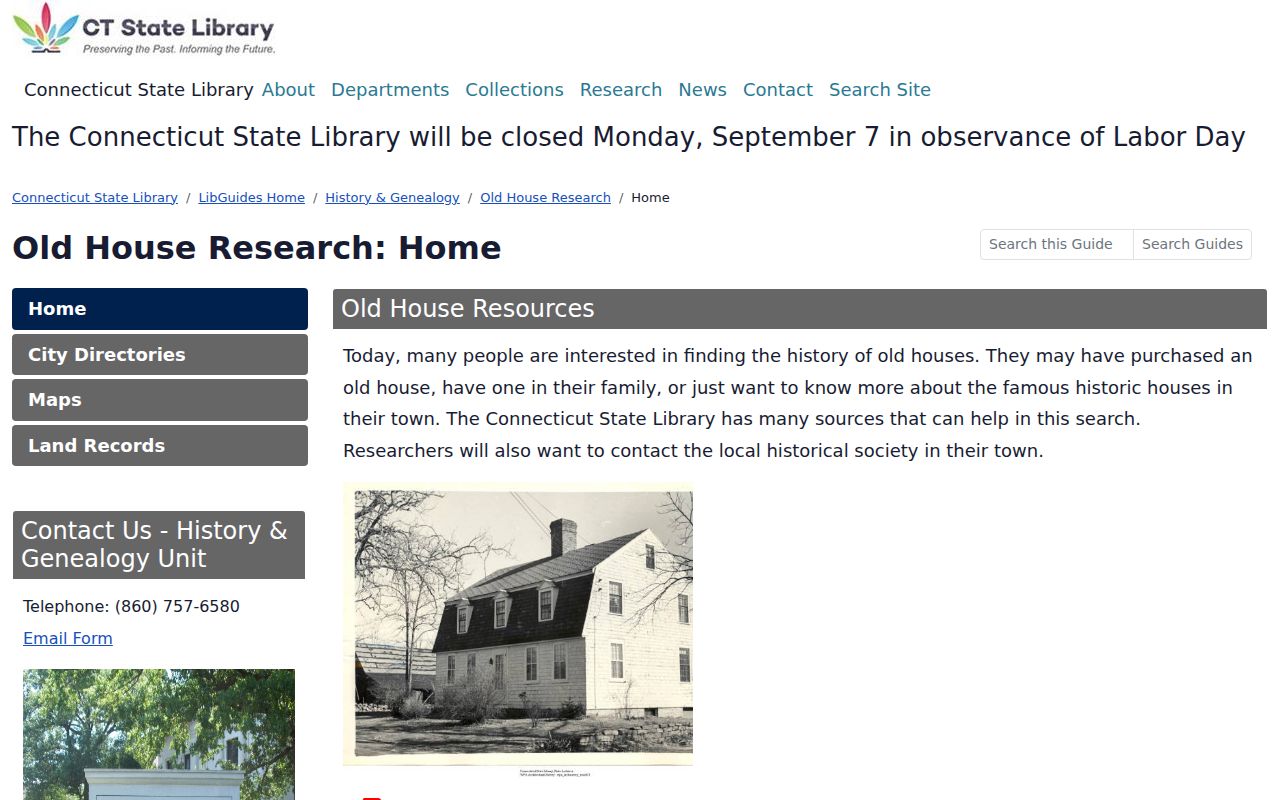Danbury previous residents view of the Connecticut old-house research guide